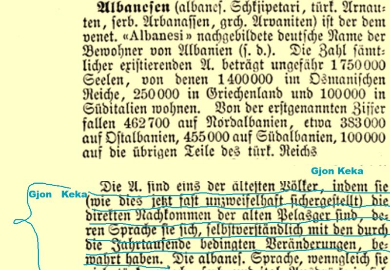 Leksikoni i vitit 1882: “Arbërorët (Shqiptarët) janë një nga popujt më të vjetër”